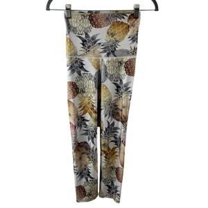 EMILY HSU Designs Multi Leggings Pineapple Print Skinny Leg Pull-On XS X-Small